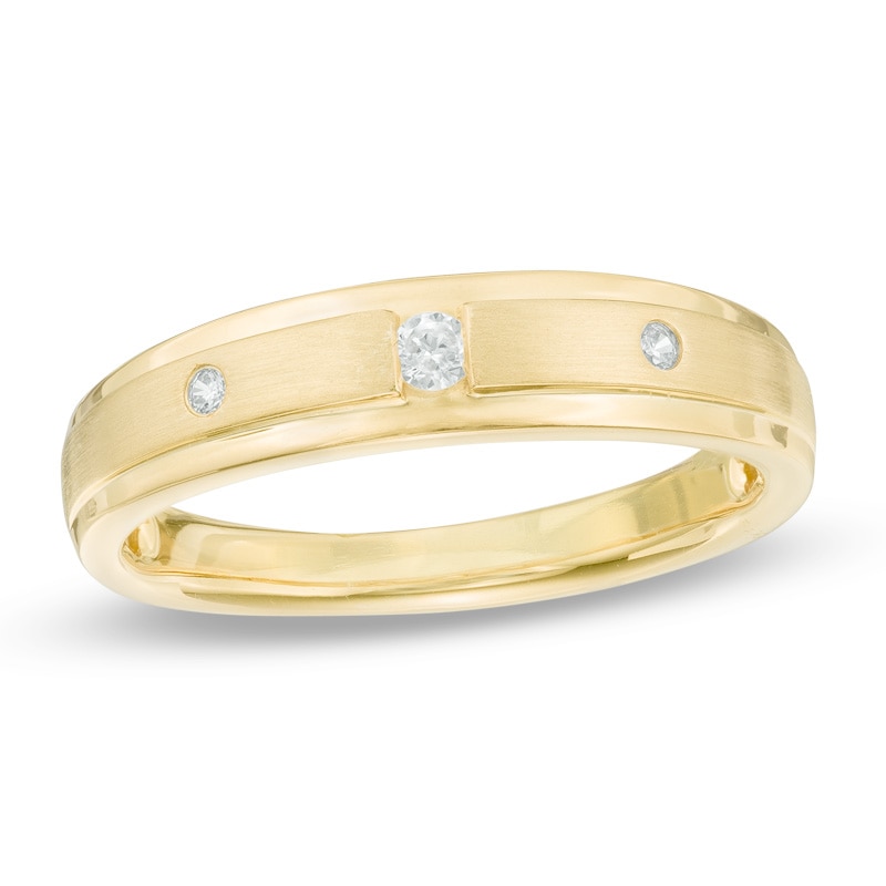 Previously Owned - Ladies' Diamond Accent Three Stone Band in 10K Gold