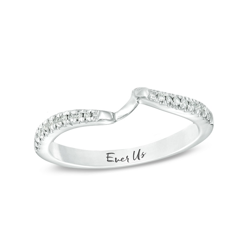Main Image 1 of Previously Owned - Ever Us™ 0.12 CT. T.W. Diamond Contour Band in 14K White Gold