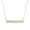 Thumbnail Image 0 of Previously Owned - Glitter Enamel Striped Sideways Bar Necklace in 14K Gold