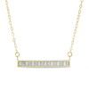 Thumbnail Image 1 of Previously Owned - Glitter Enamel Striped Sideways Bar Necklace in 14K Gold