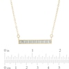 Thumbnail Image 1 of Previously Owned - Glitter Enamel Striped Sideways Bar Necklace in 14K Gold