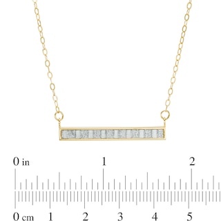 Previously Owned - Glitter Enamel Striped Sideways Bar Necklace in 14K Gold