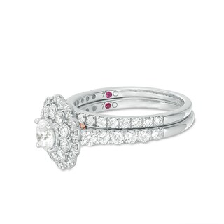 Previously Owned - Peoples 100-Year Anniversary Limited Edition 1.50 CT. T.W. Diamond Bridal Set in 14K White Gold