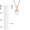 Previously Owned-6.0mm Freshwater Cultured Pearl and Diamond Accent Loop Pendant in 10K Rose Gold