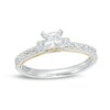 Thumbnail Image 0 of Previously Owned - Adrianna Papell 0.70 CT. T.W. Princess-Cut Diamond Ribbon Engagement Ring in 14K Two-Tone Gold (F/I1)