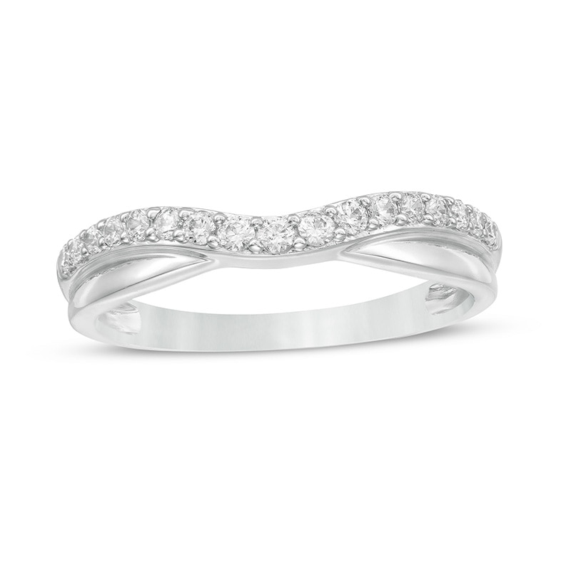 Previously Owned - 0.25 CT. T.W. Diamond Twist Contour Band in 14K White Gold