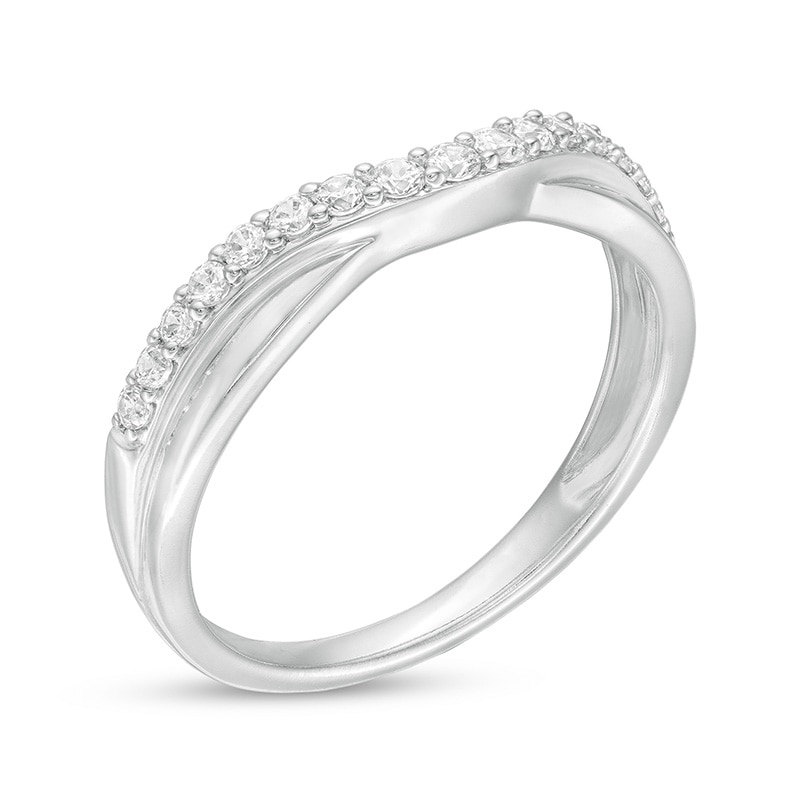 Previously Owned - 0.25 CT. T.W. Diamond Twist Contour Band in 14K White Gold
