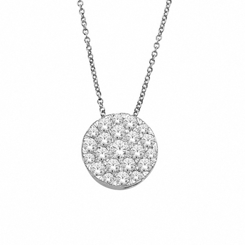Main Image 1 of Previously Owned - 0.25 CT. T.W. Diamond Carnation Pendant in 10K White Gold