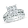 Thumbnail Image 1 of Previously Owned - 1.50 CT. T.W. Quad Princess-Cut Diamond Frame Bridal Set in 14K White Gold