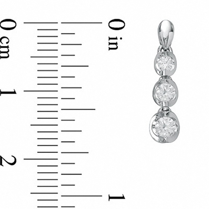 Previously Owned - 0.50 CT. T.W. Canadian Diamond Three Stone Drop Earrings in 14K White Gold