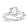 Thumbnail Image 0 of Previously Owned - 1.00 CT. T.W. Canadian Oval Diamond Frame Engagement Ring in 14K White Gold (I/SI2)