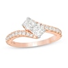 Thumbnail Image 0 of Previously Owned - Ever Us™ 1.00 CT. T.W. Two-Stone Diamond Bypass Ring in 14K Rose Gold