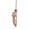 Thumbnail Image 1 of Previously Owned - 0.25 CT. T.W. Baguette and Round Diamond Heart Pendant in 10K Rose Gold
