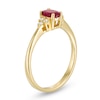 Thumbnail Image 1 of Previously Owned - Oval Ruby and Diamond Accent Tri-Sides Ring in 10K Gold