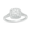 Thumbnail Image 0 of Previously Owned - 0.60 CT. T.W. Diamond Double Cushion Frame Engagement Ring in 14K White Gold (I/I2)