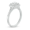 Previously Owned - 0.60 CT. T.W. Diamond Double Cushion Frame Engagement Ring in 14K White Gold (I/I2)