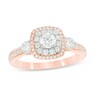 Thumbnail Image 0 of Previously Owned - 0.95 CT. T.W. Diamond Past Present Future® Double Frame Engagement Ring in 14K Rose Gold