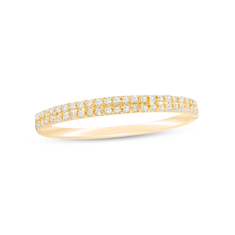 Previously Owned - 0.10 CT. T.W. Diamond Double Row Band in 10K Gold