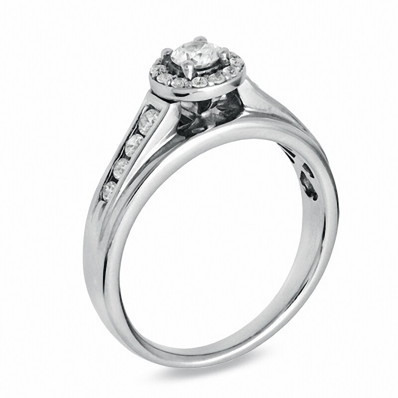 Main Image 2 of Previously Owned - 0.50 CT. T.W. Diamond Engagement Ring in 14K White Gold (I/I1)