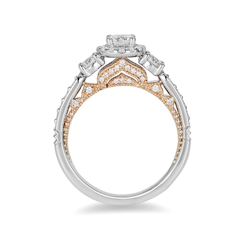 Previously Owned - Enchanted Disney Jasmine 1.04 CT. T.W. Diamond Three Stone Engagement Ring in 14K White Gold