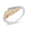 Thumbnail Image 1 of Previously Owned - Enchanted Disney Pocahontas 0.15 CT. T.W. Diamond Sideways Feather Bypass Ring in 10K Two-Tone Gold
