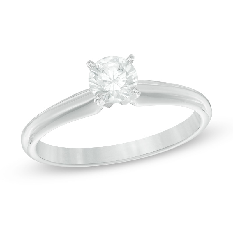 Previously Owned - 0.50 CT. Diamond Solitaire Engagement Ring in 14K White Gold (J/I3)