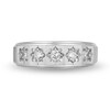 Thumbnail Image 2 of Previously Owned - Enchanted Disney Men's 0.50 CT. T.W. Diamond Five Stone Crown Wedding Band in 14K White Gold