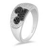 Thumbnail Image 2 of Previously Owned - Mickey Mouse & Minnie Mouse 0.45 CT. T.W. Enhanced Black and White Diamond Ring in Sterling Silver