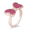 Thumbnail Image 1 of Previously Owned - Mickey Mouse & Minnie Mouse Garnet and Diamond Accent Bow Ring in 10K Rose Gold