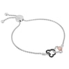 Previously Owned - Mickey Mouse & Minnie Mouse 0.18 CT. T.W. Diamond Bracelet in Sterling Silver and 10K Rose Gold