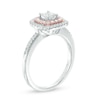 Thumbnail Image 2 of Previously Owned - 0.45 CT. T.W. Diamond Double Square Frame Engagement Ring in 14K Two-Tone Gold