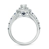 Thumbnail Image 2 of Previously Owned - Vera Wang Love Collection 0.87 CT. T.W. Diamond and Blue Sapphire Double Frame Engagement Ring