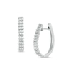 Thumbnail Image 1 of Previously Owned - 0.23 CT. T.W. Diamond Two Row Hoop Earrings in Sterling Silver
