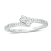 Thumbnail Image 1 of Previously Owned - Ever Us™ 0.25 CT. T.W. Two-Stone Diamond Bypass Ring in 14K White Gold