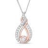 Thumbnail Image 1 of Previously Owned - Interwoven™ 0.16 CT. T.W. Diamond Pendant in Sterling Silver and 10K Rose Gold - 19"