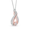 Thumbnail Image 2 of Previously Owned - Interwoven™ 0.16 CT. T.W. Diamond Pendant in Sterling Silver and 10K Rose Gold - 19"