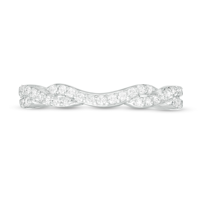 Previously Owned - 0.20 CT. T.W. Diamond Twist Contour Anniversary Band in 14K White Gold