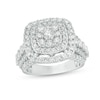 Thumbnail Image 0 of Previously Owned - 2.95 CT. T.W. Diamond Triple Frame Multi-Row Engagement Ring in 10K White Gold