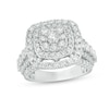 Previously Owned - 2.95 CT. T.W. Diamond Triple Frame Multi-Row Engagement Ring in 10K White Gold