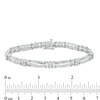 Previously Owned - 2.00 CT. T.W. Baguette and Round Diamond Link Bracelet in 10K White Gold - 7.5"