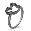 Previously Owned - Mickey Mouse & Minnie Mouse 0.148 CT. T.W. Enhanced Black Diamond Ring in Sterling Silver