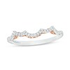 Thumbnail Image 0 of Previously Owned - Adrianna Papell 0.13 CT. T.W. Diamond Scallop Contour Wedding Band in 14K Two-Tone Gold (F/I1)