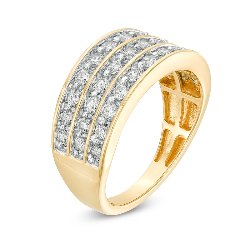 Previously Owned - 1.00 CT. T.W. Diamond Multi-Row Band in 10K Gold