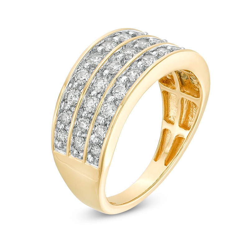 Main Image 3 of Previously Owned - 1.00 CT. T.W. Diamond Multi-Row Band in 10K Gold