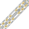 Previously Owned - Men's 0.27 CT. T.W. Diamond Triple Row Link Bracelet in Stainless Steel and Yellow IP - 8.75"