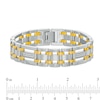 Previously Owned - Men's 0.27 CT. T.W. Diamond Triple Row Link Bracelet in Stainless Steel and Yellow IP - 8.75"