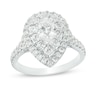 Thumbnail Image 0 of Previously Owned - 1.75 CT. T.W. Pear-Shaped Diamond Double Frame Bridal Set in 14K White Gold (I/I1)