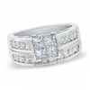 Thumbnail Image 0 of Previously Owned - 1.50 CT. T.W. Princess-Cut Quad Diamond Bridal Set in 14K White Gold