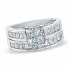 Thumbnail Image 0 of Previously Owned - 1.50 CT. T.W. Princess-Cut Quad Diamond Bridal Set in 14K White Gold