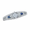 Thumbnail Image 0 of Previously Owned - Cherished Promise Collection™ 0.21 CT. T.W. Diamond with Sapphires Promise Ring in 10K White Gold